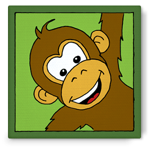 Bibado.nl - kinderschilderij aap, creator: Arjan Ceelen