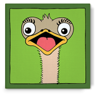 Bibado.nl -  kinderschilderij struisvogel, creator: Arjan Ceelen