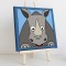 kinderschilderij neushoorn grijs