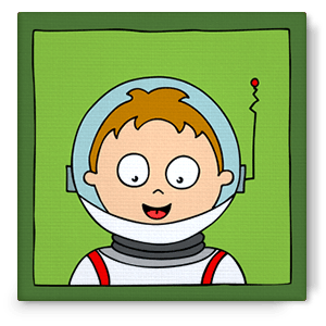 Bibado.nl - kinderschilderij ruimteman, creator: Arjan Ceelen